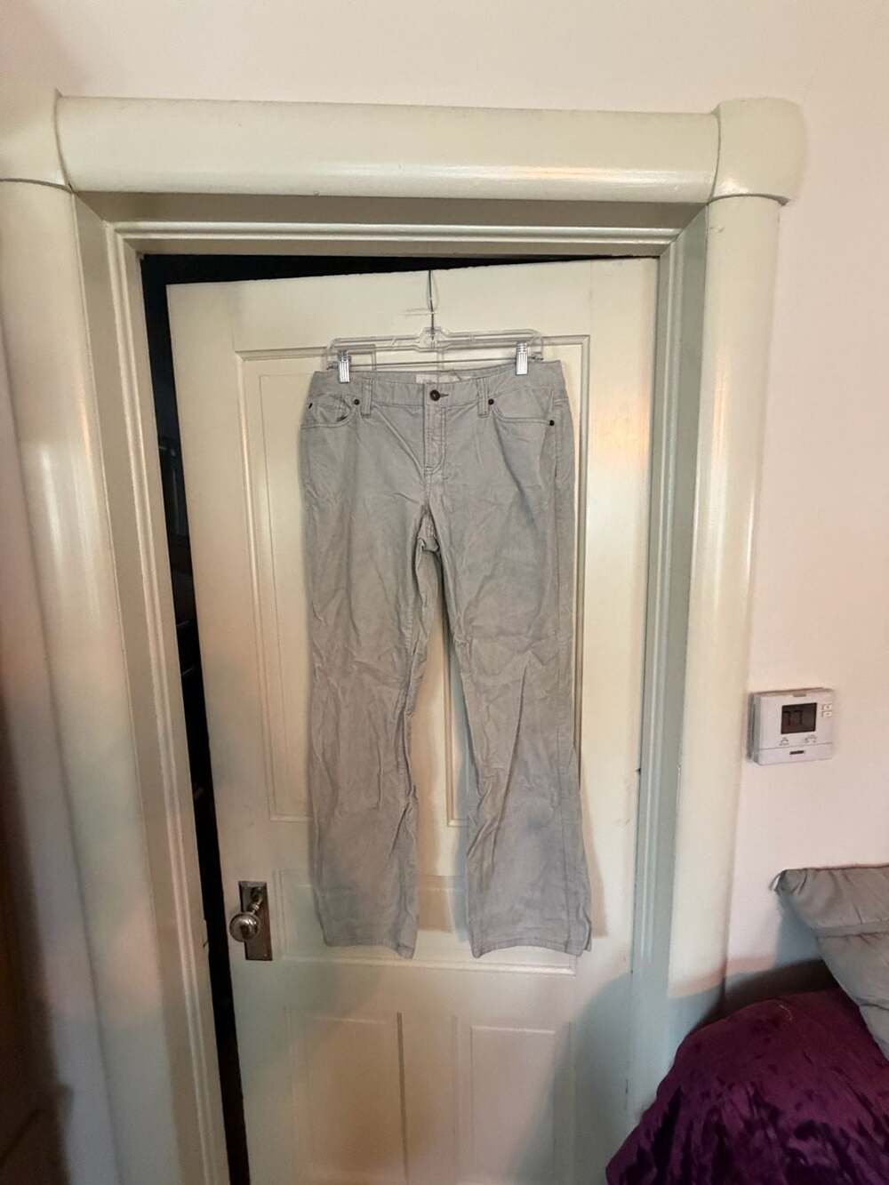 Ann Taylor Loft Curvy Boot Corduroy Pants Size 10 Light Gray
